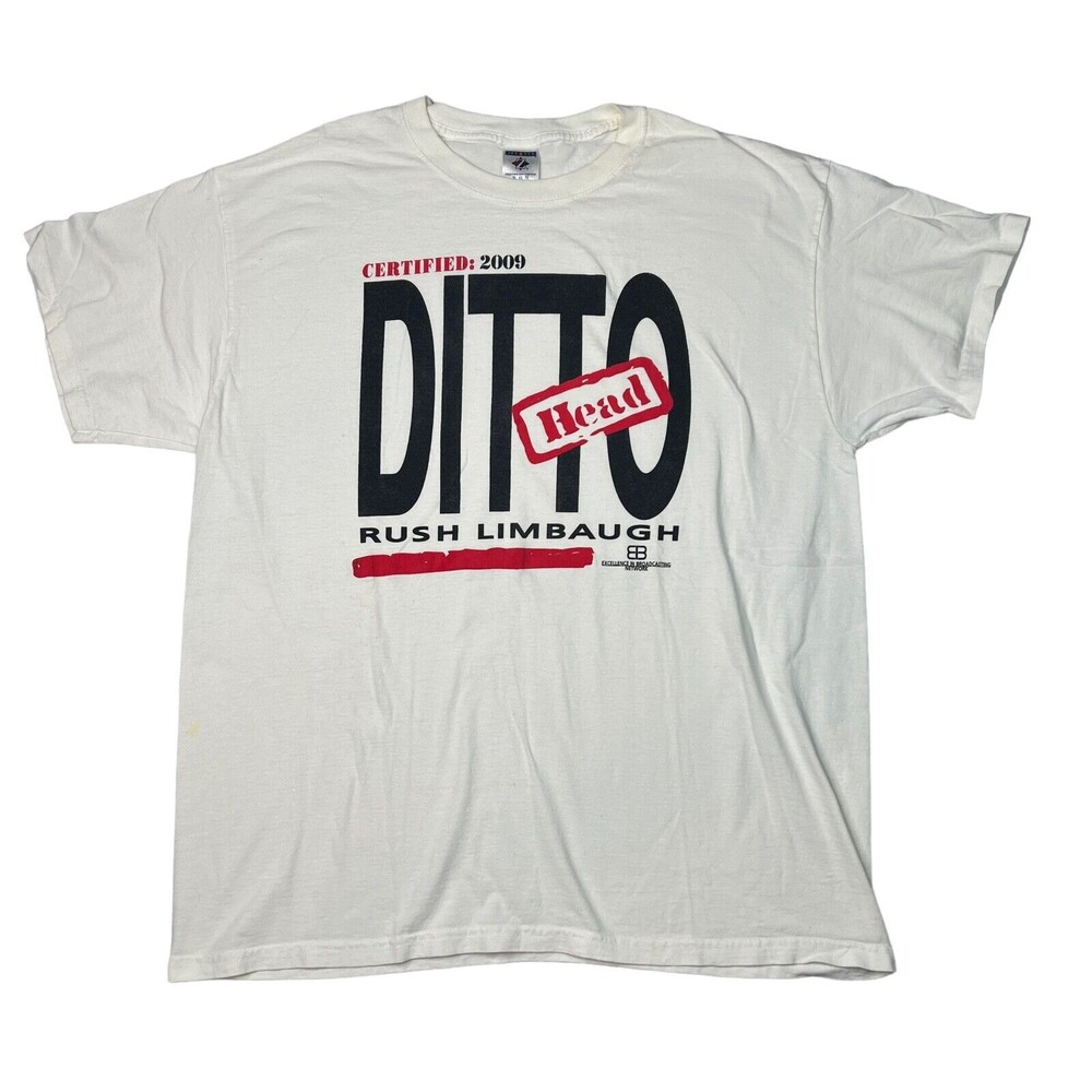 Jerzees 2009 Certified Ditto Head Rush Limbaugh Tee T-Shirt White Adult XL